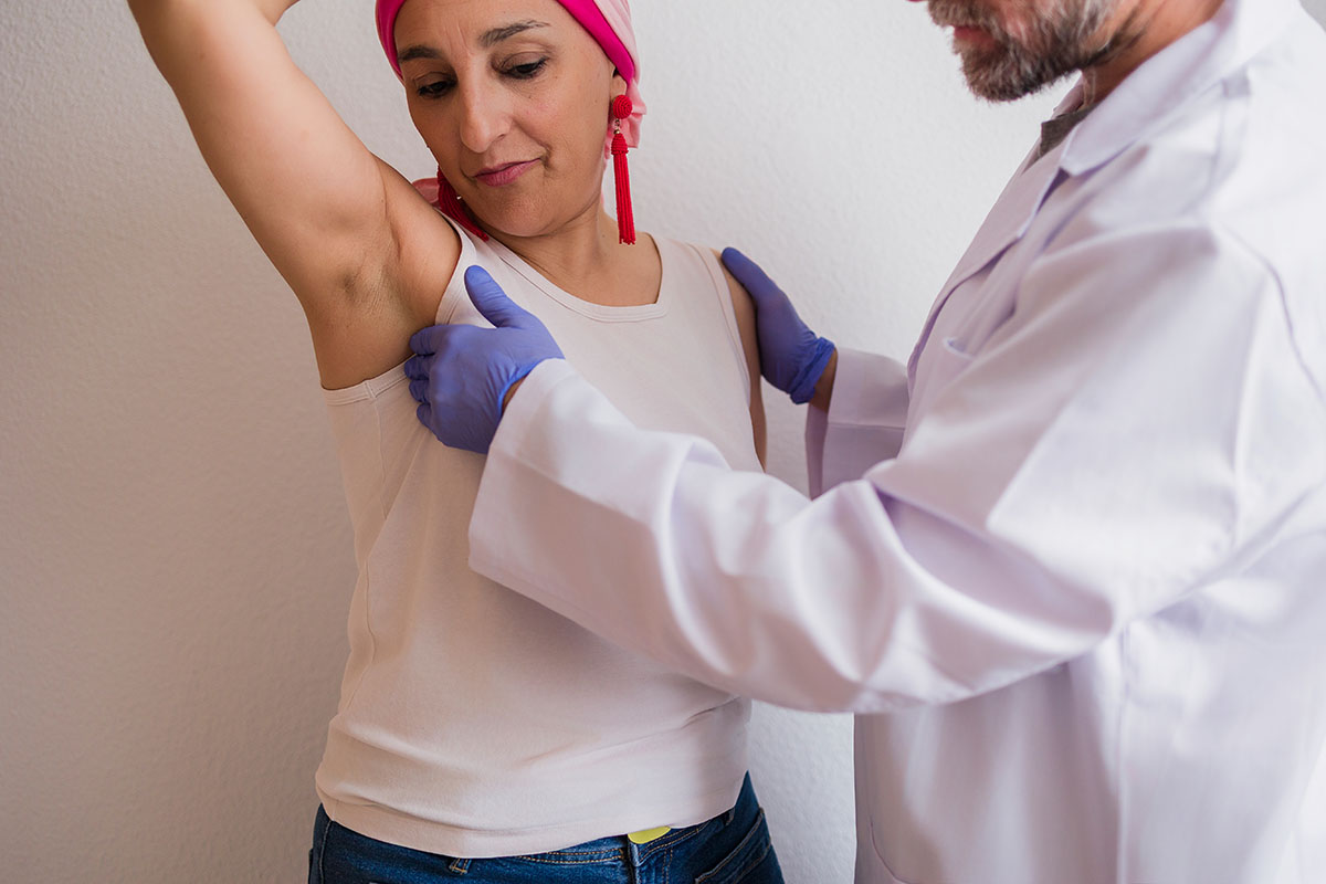 A clinician performing cancer screening examination for Cancer Prevention Testing with Dr. Susan Baker MD in Beverly Hills.